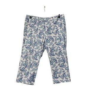 Jessica London Blue Paisley Print Capri